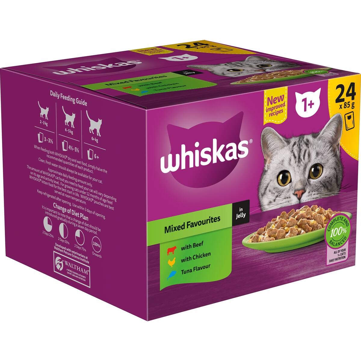 Whiskas Adult 1 + Years Wet Cat Food Mixed Favourites In Jelly 85g X 24 Pack