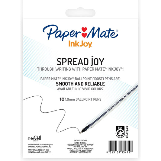 Paper Mate Ink Joy Ballpoint Pens Black 10 Pack