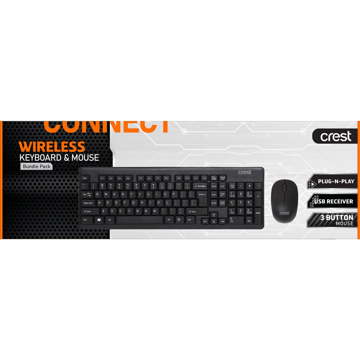 Crest Wireless Keyboard & Mouse Bundle Pack Each