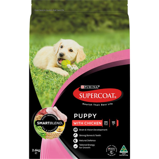 Supercoat Puppy With Chicken Dry Dog Food 2.6kg