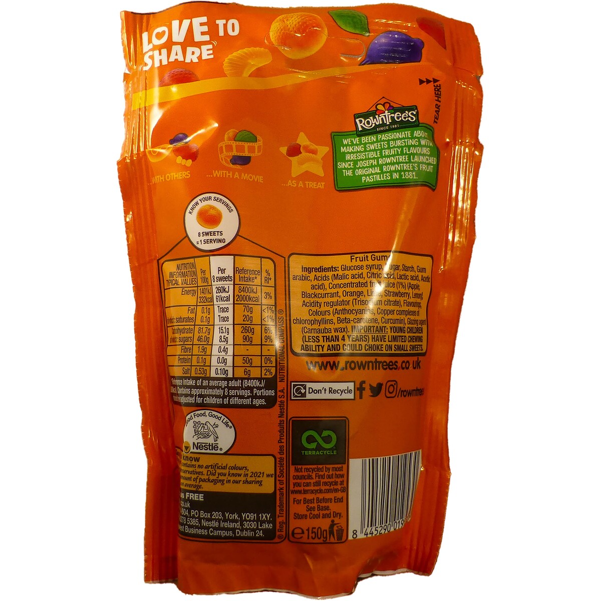 Rowntrees Fruit Gums Bag 150g
