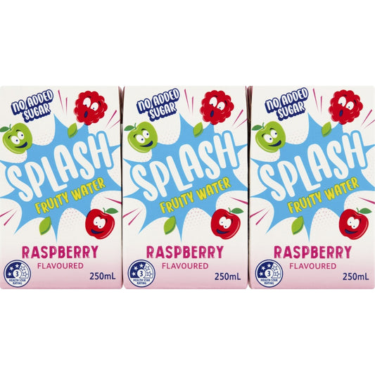 Splash Fruity Water Raspberry Flavour 250ml x 6 Pack