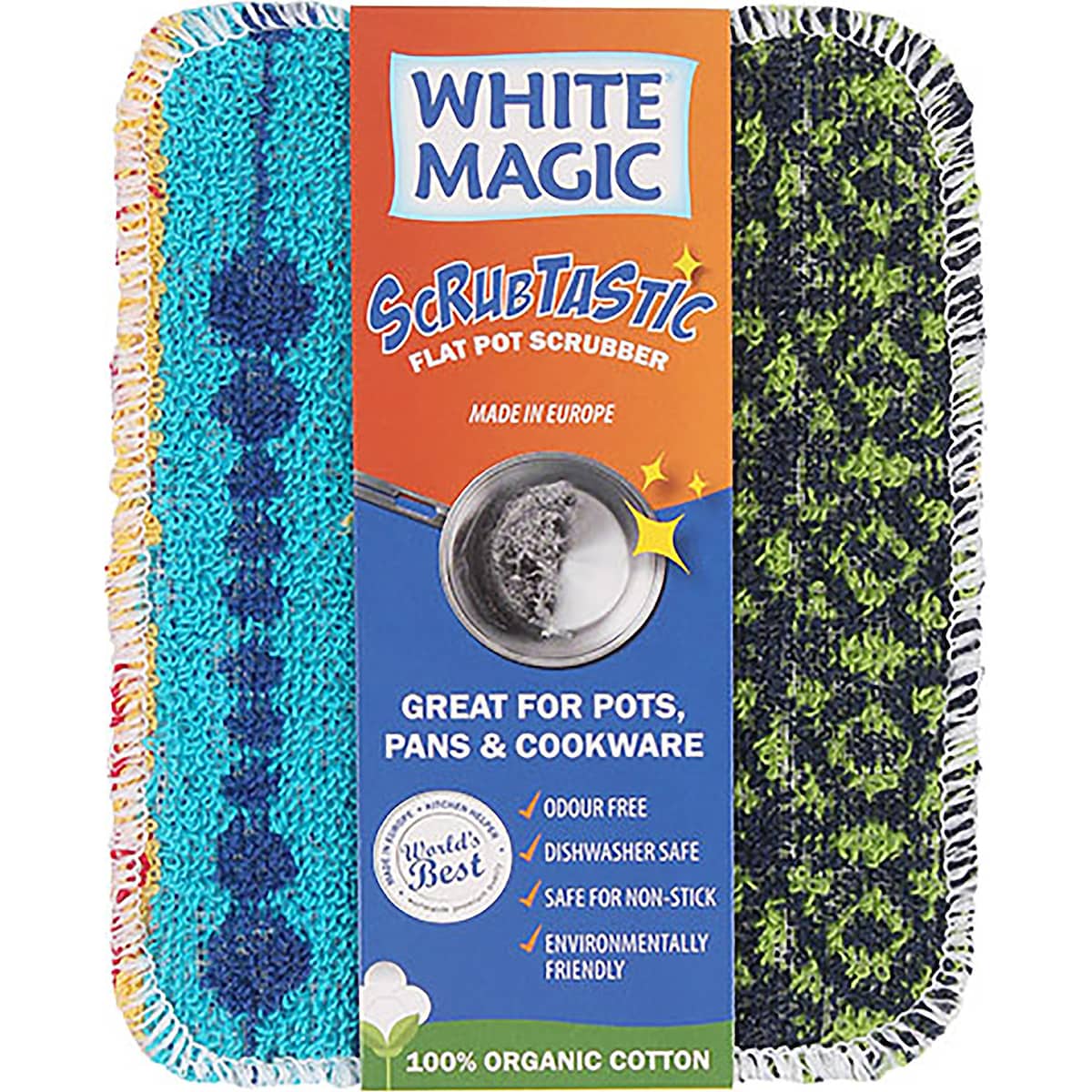 White Magic Scrubtastic Flat Pot Scrubber each
