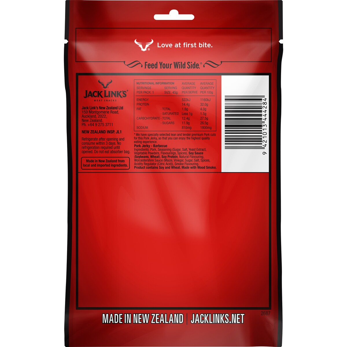 Jack Link's Pork Jerky Barbecue 45g