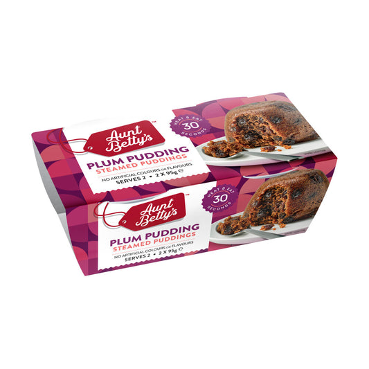Aunt Betty's Plum Pudding 2 Pack - 220g