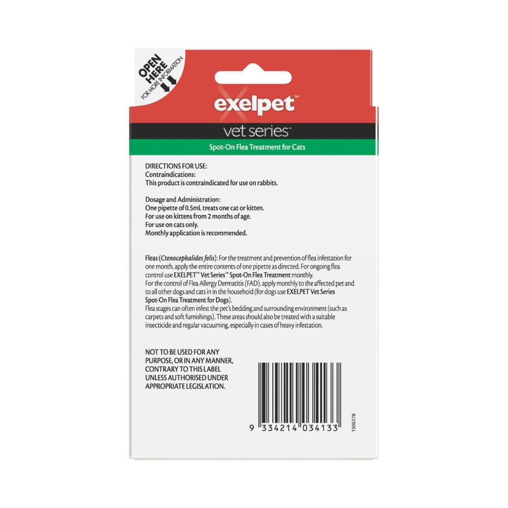 Exelpet Vet Series Spot On Flea Treatment Cat Kitten - 2 Pack