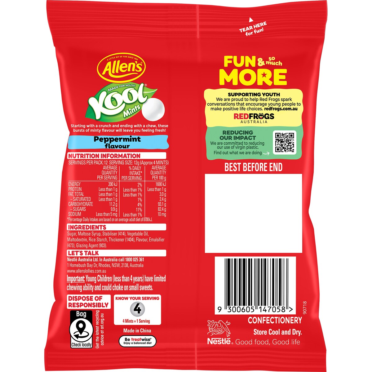 Allen's Kool Mints Lollies Bag 140g