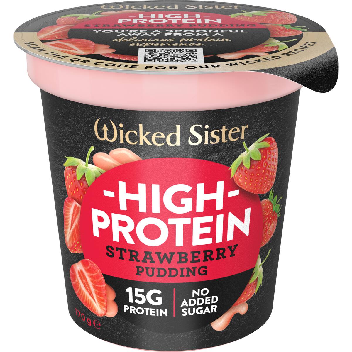 Wicked Sister High Protein Strawberry Pudding 170g