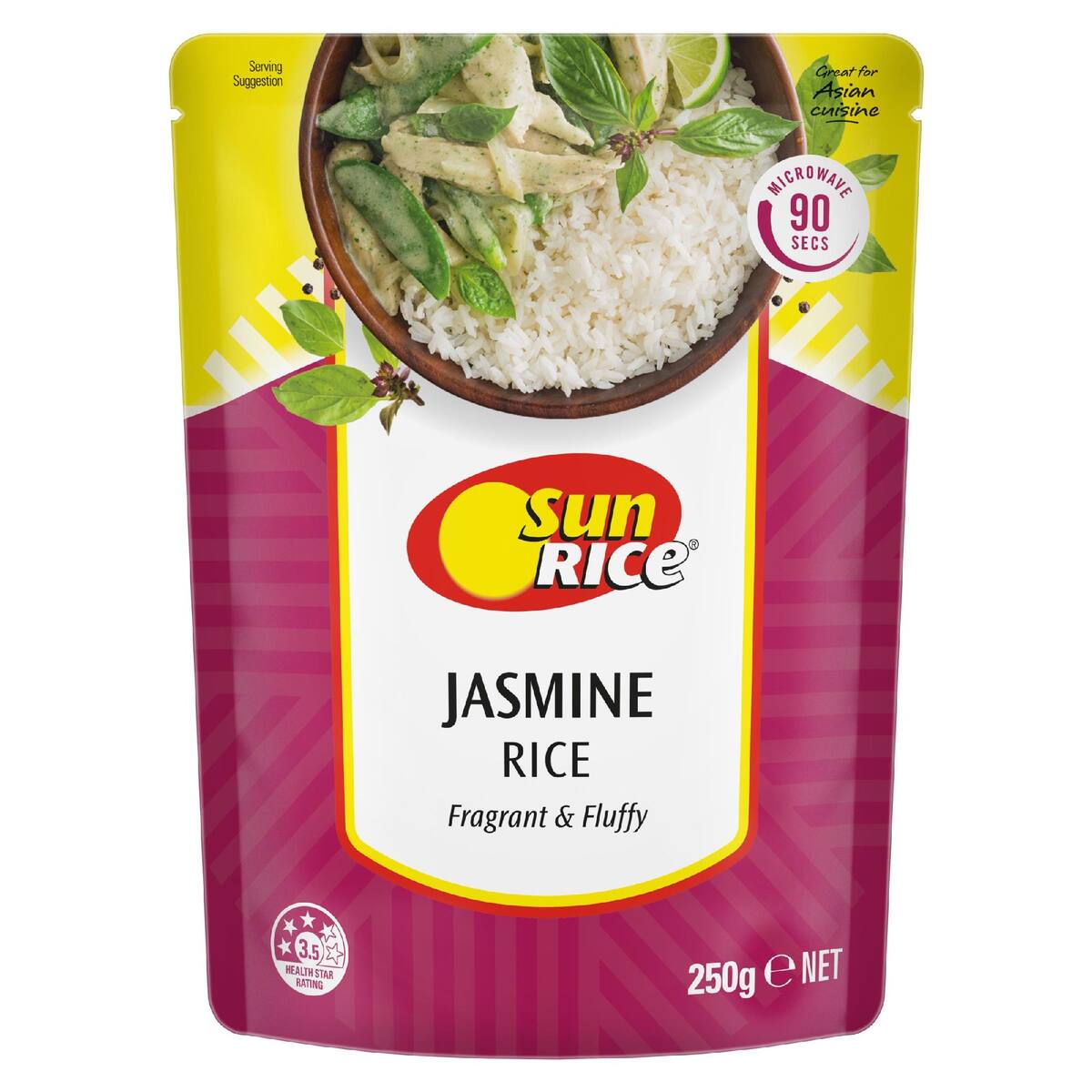 Sunrice Microwave Jasmine Rice Pouch 250g