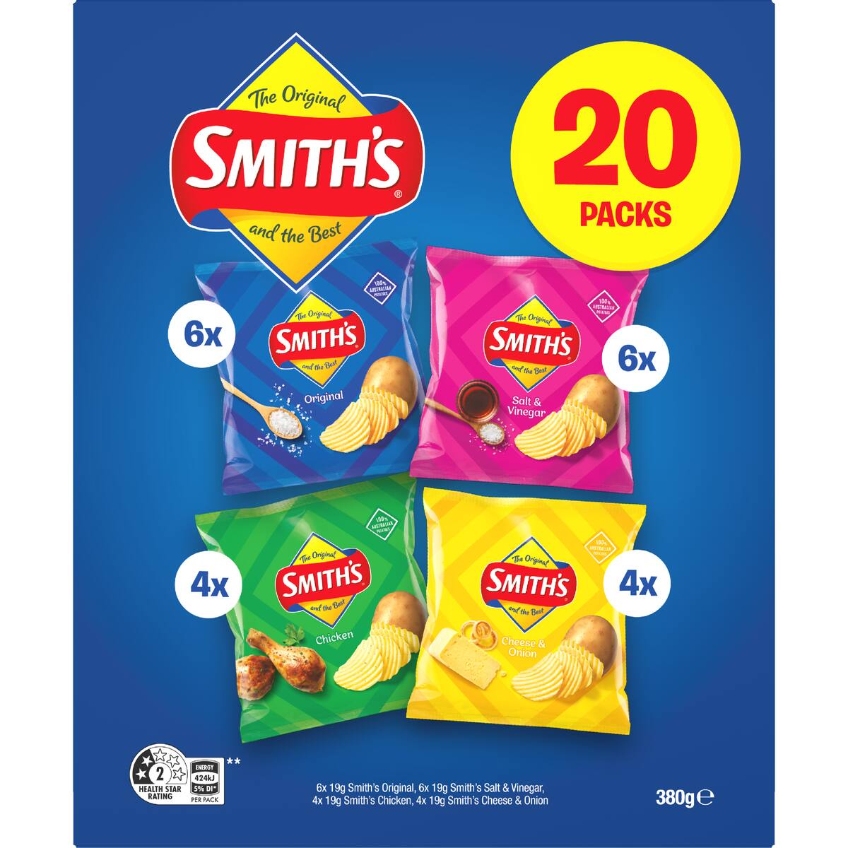Smith's Crinkle Cut Potato Chips Variety 20 Pack