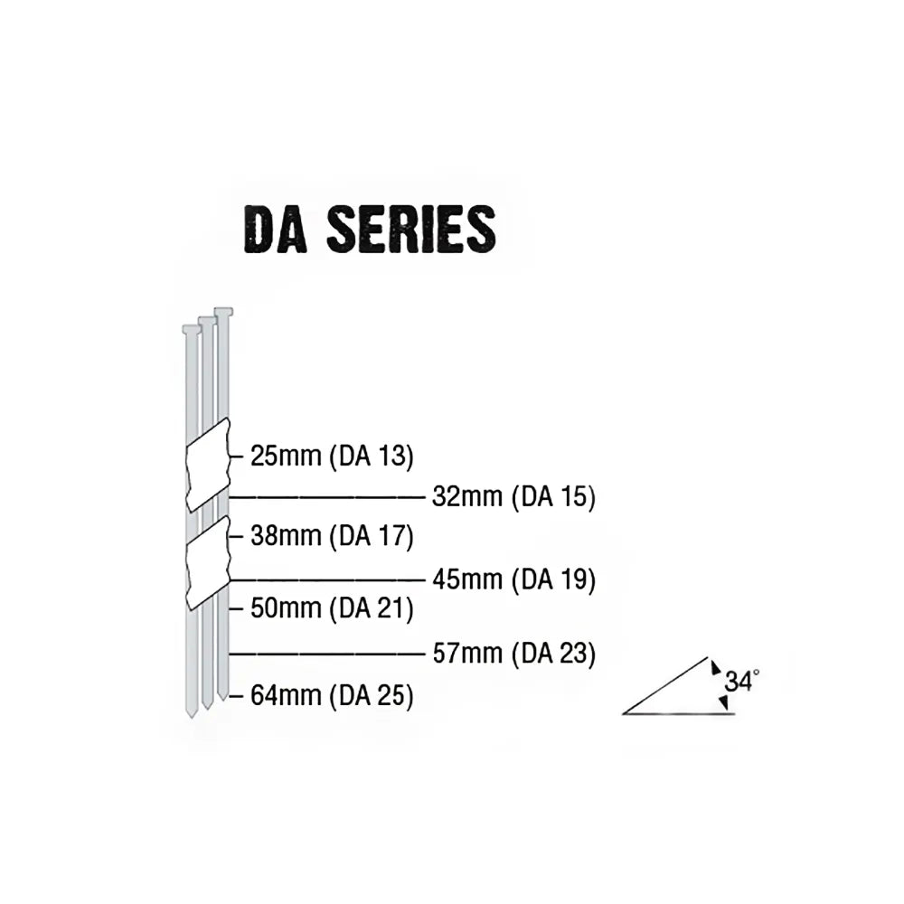 AIRCO DA Series Bright Steel Brad Nails - 32 x 1.8mm BD15320