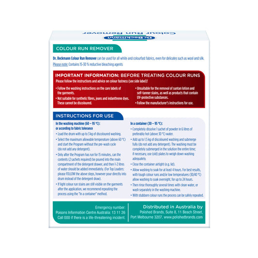 Dr Beckmann Colour Run Remover - 2 x 75g Pack