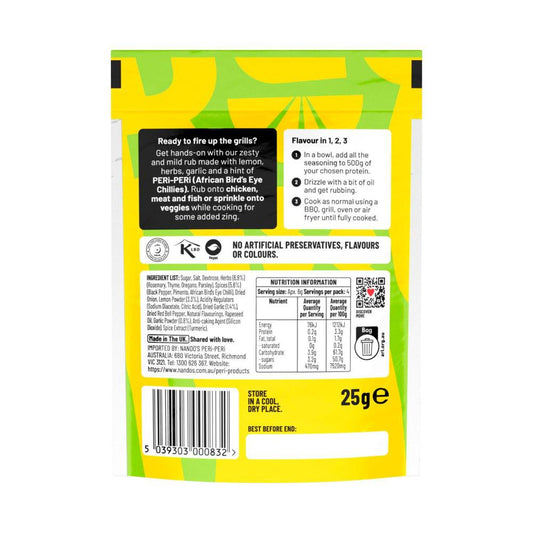 Nando's Peri Peri Lemon & Herb Rub Seasoning - 25g
