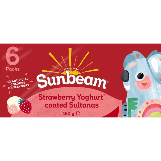 Sunbeam Strawberry Yoghurt Coated Sultanas 30g x 6 pack