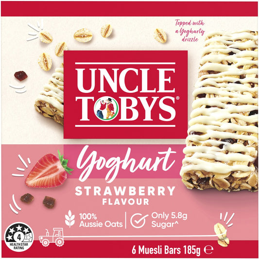 Uncle Tobys Muesli Bars Yoghurt & Strawberry 6 pack