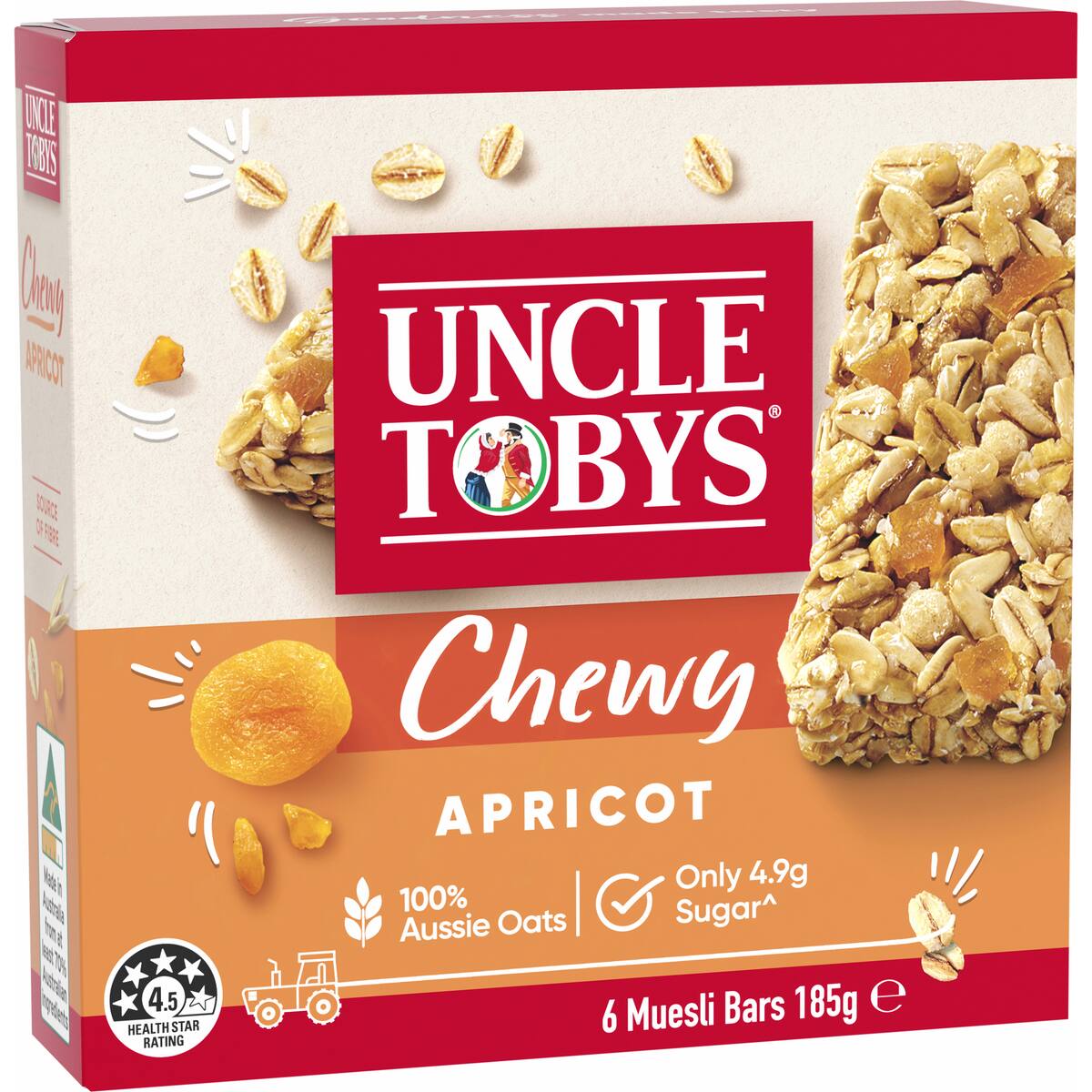 Uncle Tobys Muesli Bars Chewy Apricot 6 Pack