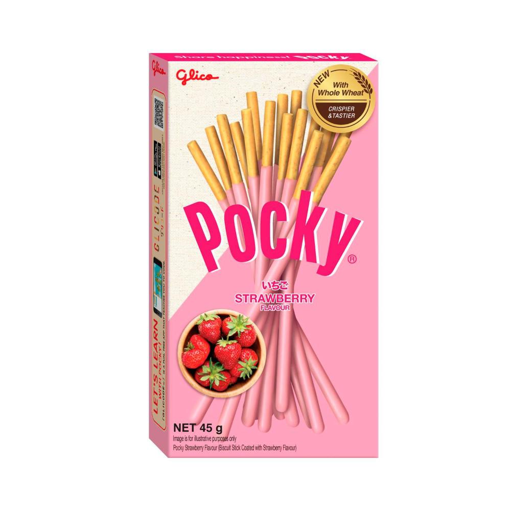 Glico Pocky Strawberry Biscuit Sticks - 45g