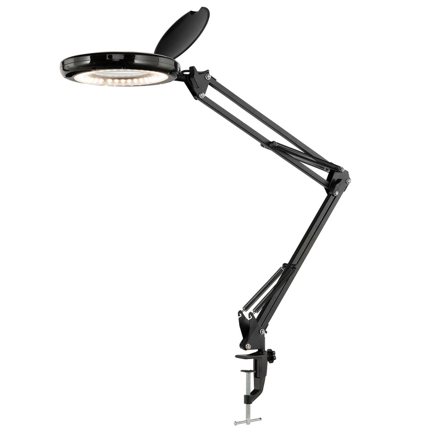 Brilliant Black Spy Magnifying LED Clamp Lamp - 78cm - 1.5x