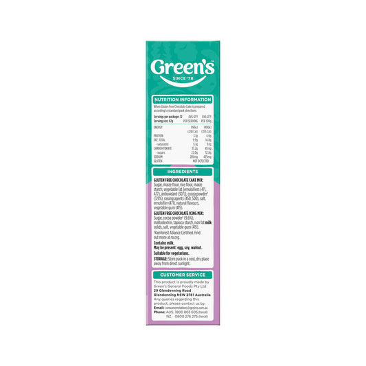 Green's Gluten Free Chocolate Cake - 470g