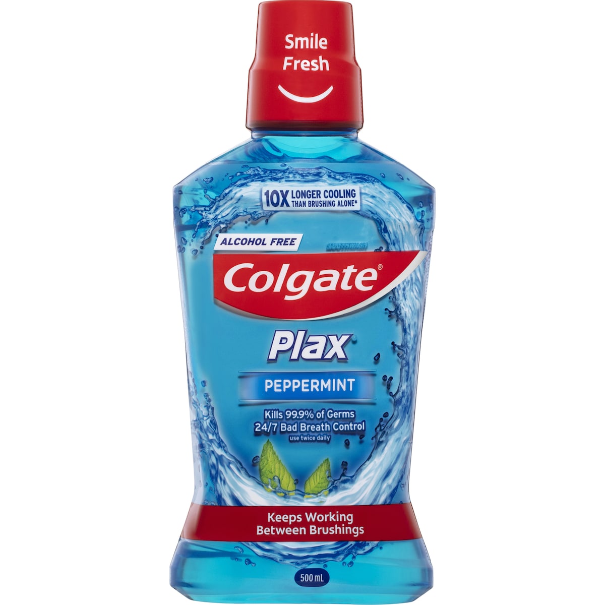 Colgate Mouthwash Peppermint Alcohol Free - Plax 500mL