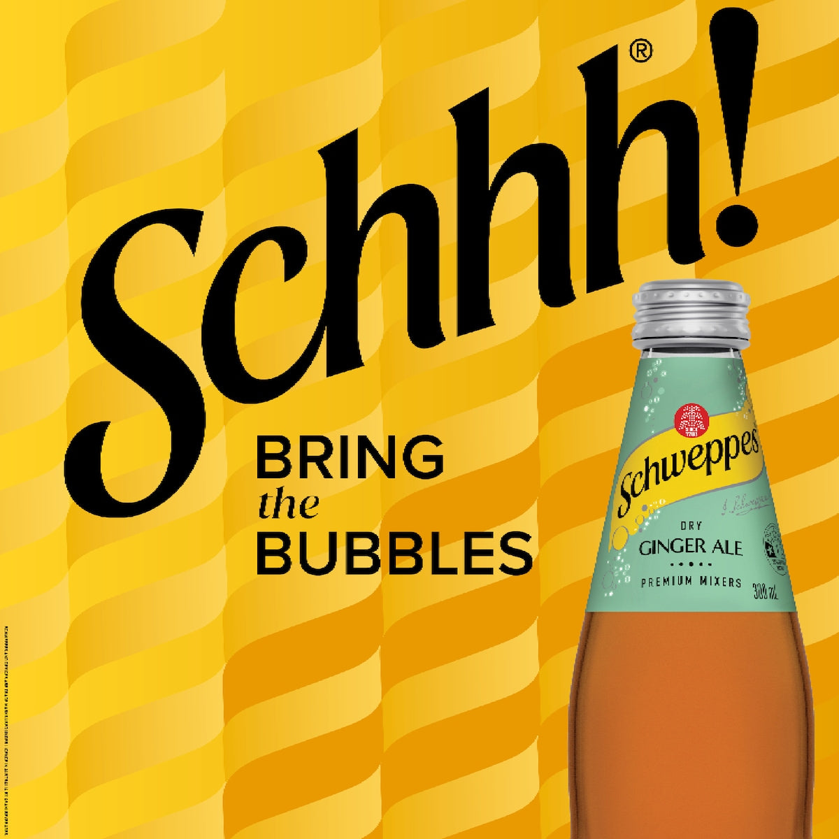 Schweppes Dry Ginger Ale Soft Drink Glass Bottle 300ml X 4 Pack