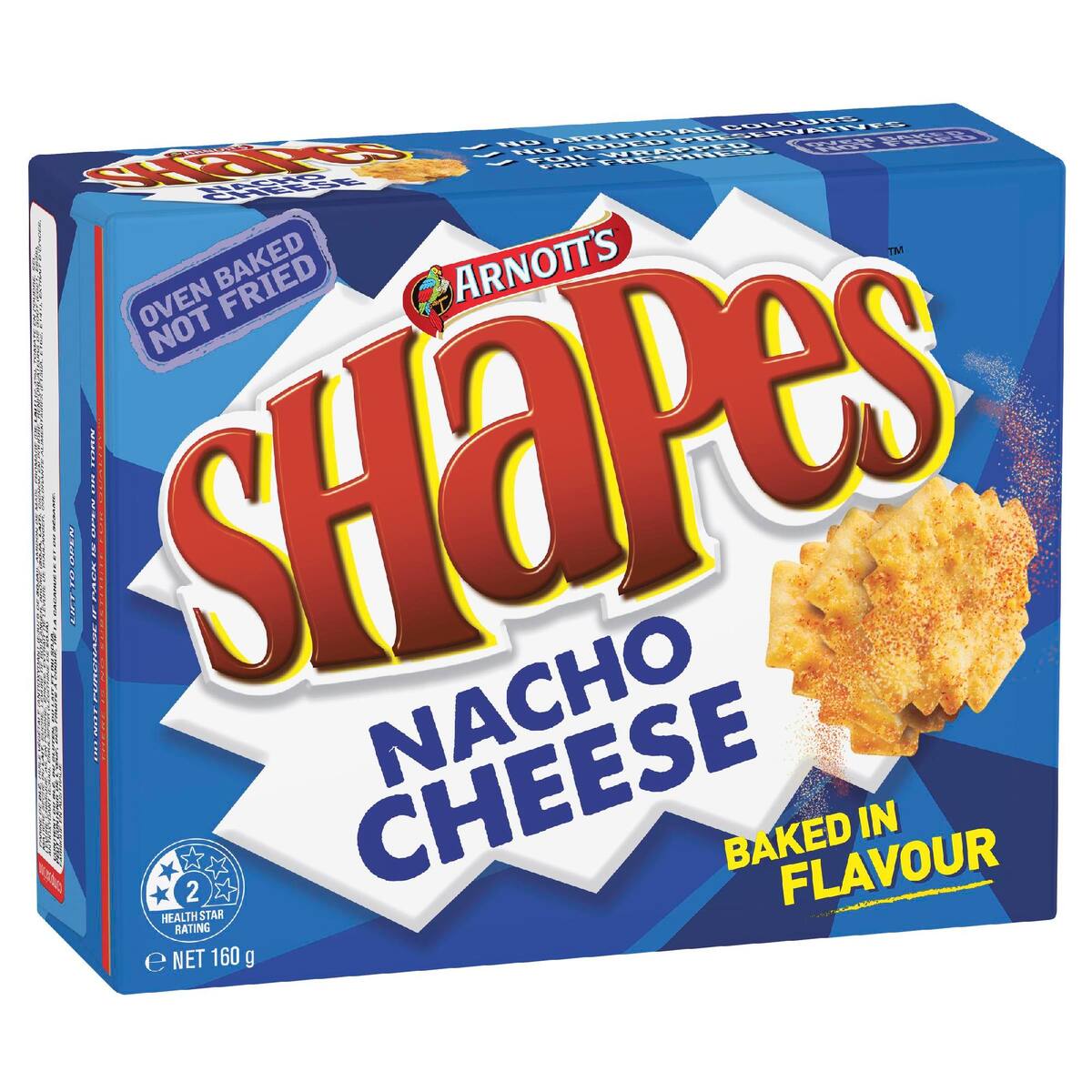 Arnott's Shapes Nacho Cheese Cracker Biscuits 160g