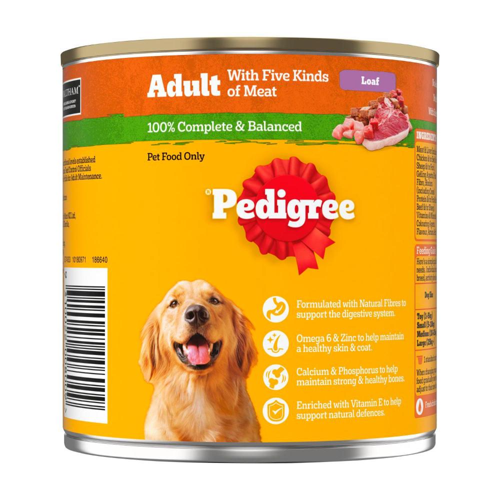 Pedigree Loaf With 5 Kinds Of Meat Adult Wet Dog Food Can - 700g