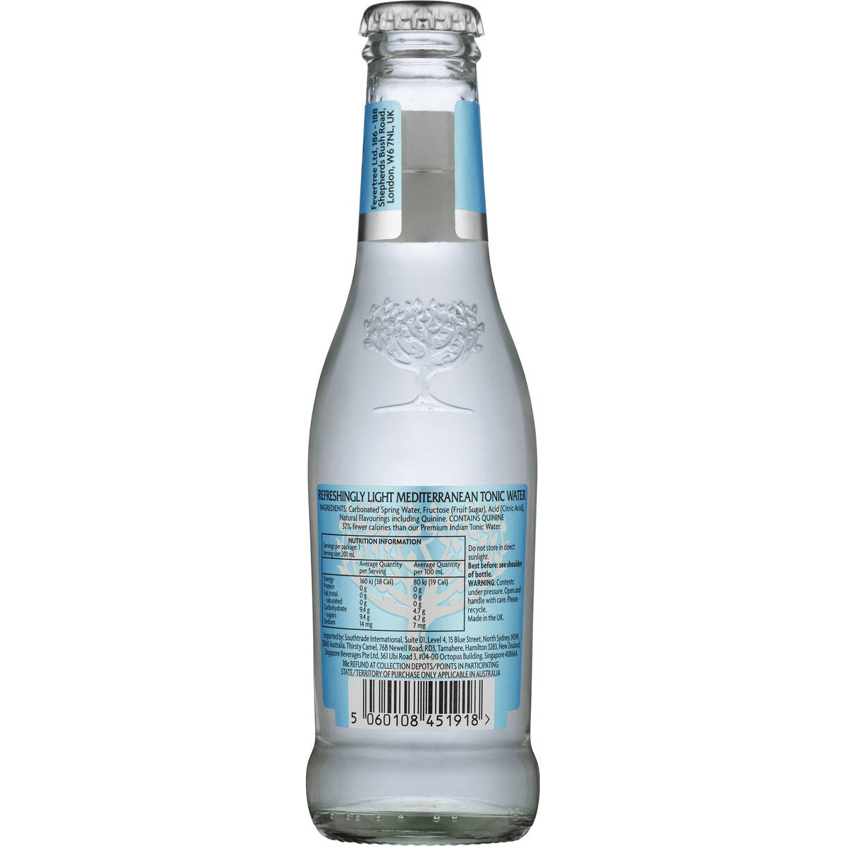Fever-tree Mediterranean Light Tonic Water 4 X 200ml