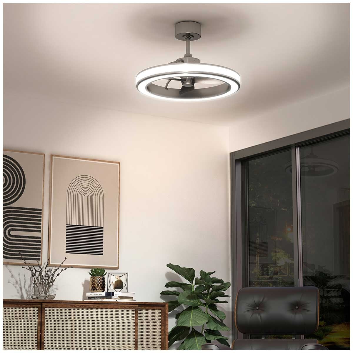 Artika Quiet Edwin LED Ceiling Fan with Remote FAN-SUR-C6SL Brushed Nickel