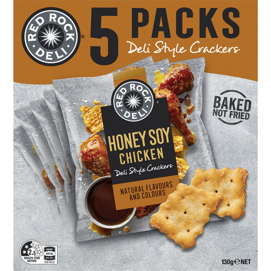 Red Rock Deli Honey Soy Chicken Gourmet Deli Style Crackers Multipack 130g