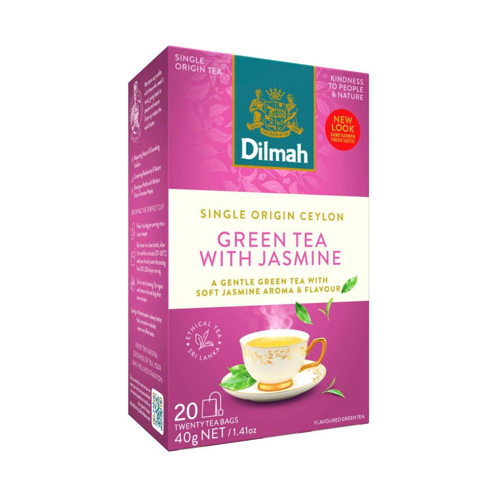 Dilmah Pure Ceylon Jasmine Flavour Green Tea Bags 20 Pack - 40g