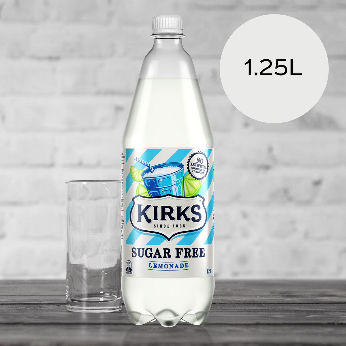 Kirks Sugar Free Lemonade Soft Drink Bottle 1.25L