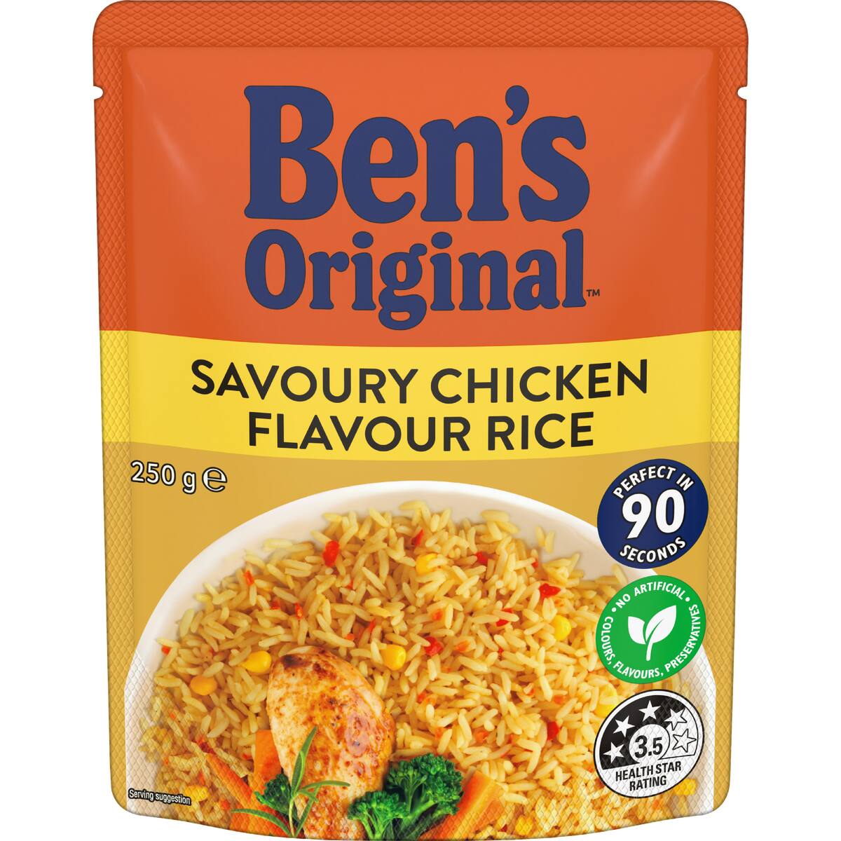 Ben's Original Savoury Chicken Flavour Microwave Rice Pouch 250g