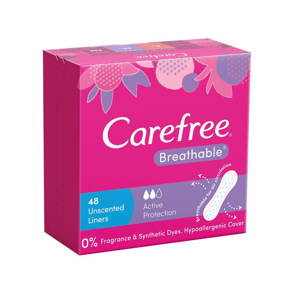 Carefree Breathable Unscented Liners - 48 pack