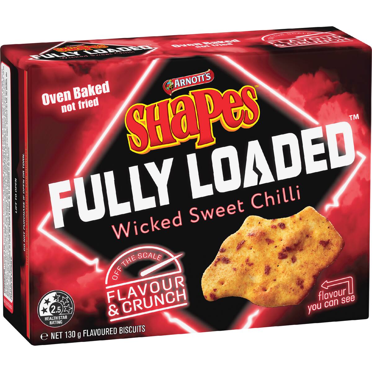 Arnott's Shapes Fully Loaded Wicked Sweet Chilli Cracker Biscuits 130g