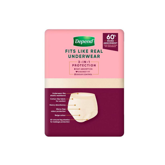 Depend Real Fit Incontinence Underwear Super Women Large - 8 pack