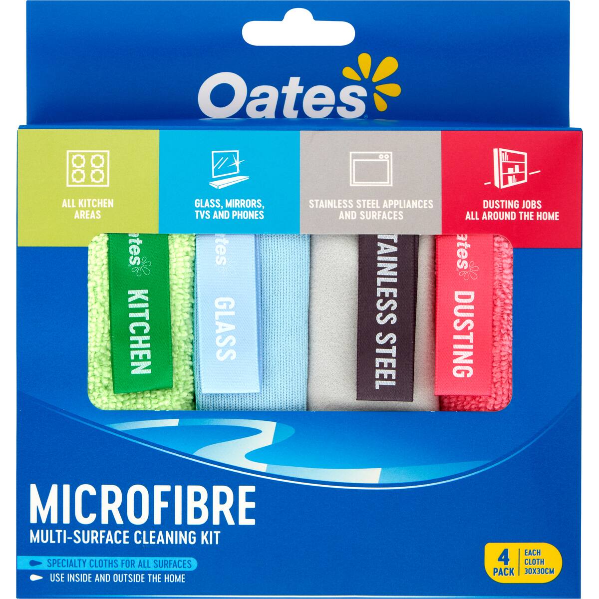 Oates Microfibre Cloth 4 Pack