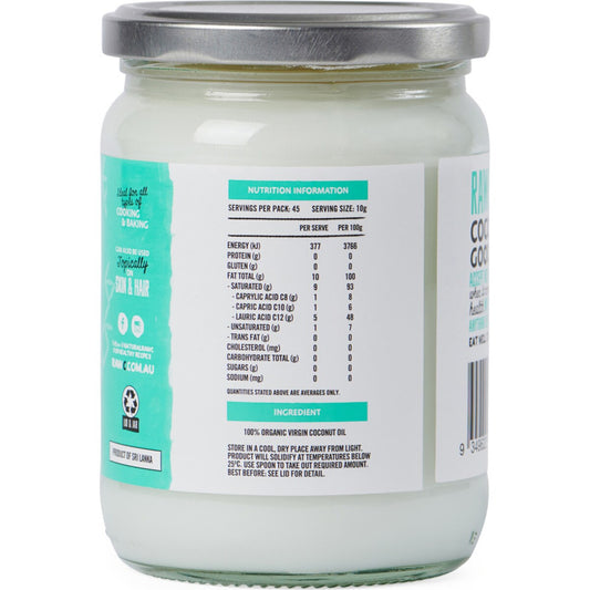 Raw C Organic Coconut Oil 500mL