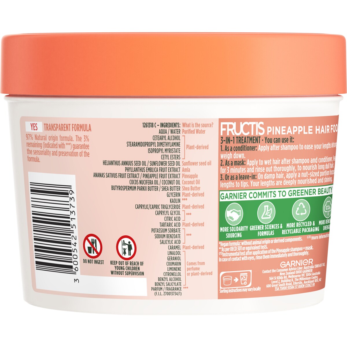 Garnier Pineapple Hair Food Treatment 390mL