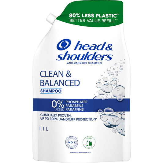 Head & Shoulders Clean & Balanced Refill Shampoo 1.1L