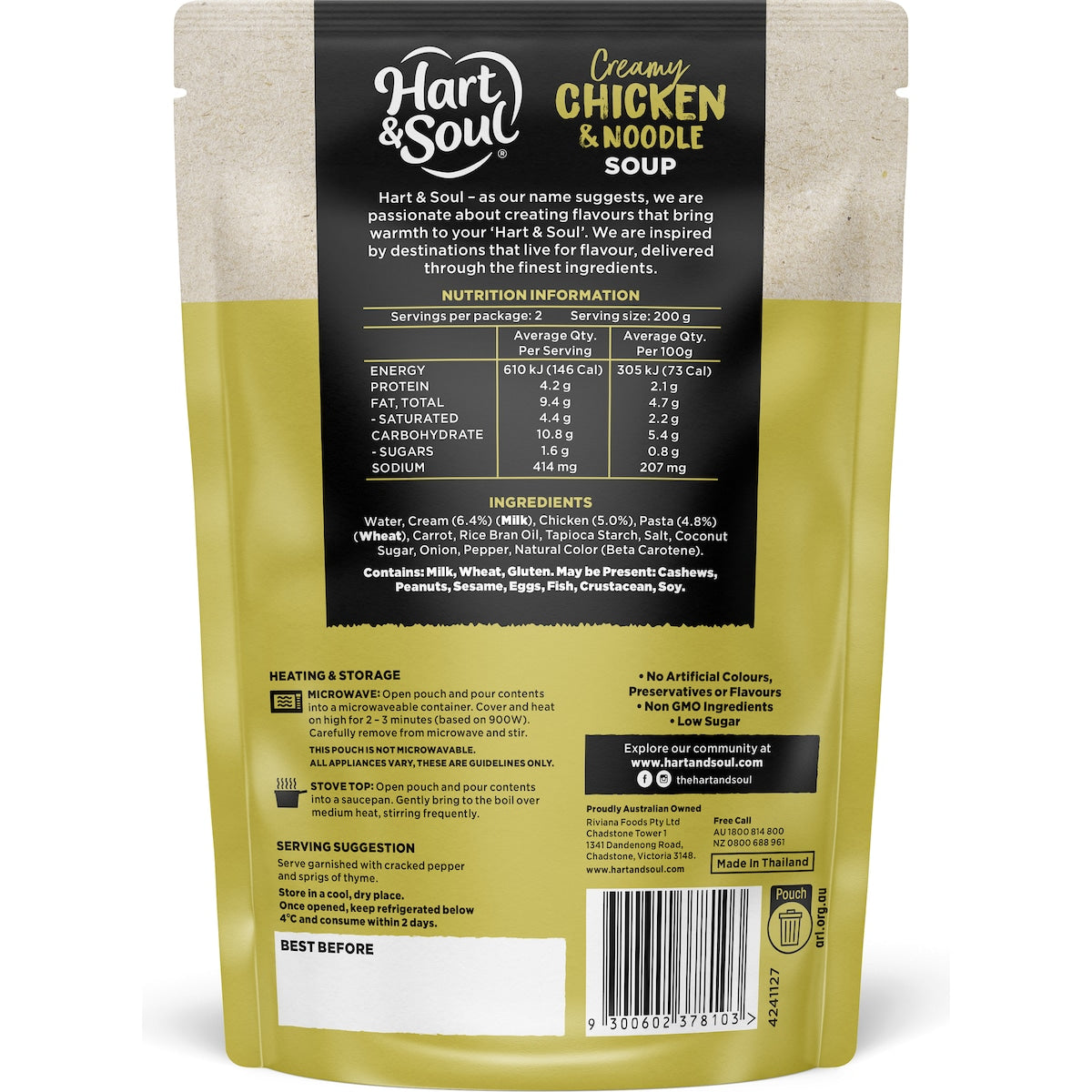 Hart & Soul Creamy Chicken & Noodle Soup 400g