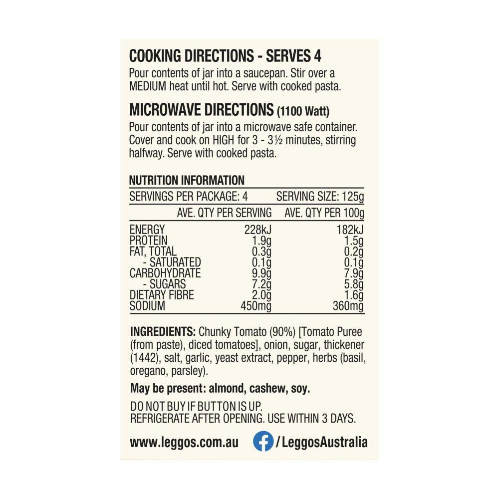 Leggo's Napoletana With Chunky Tomato & Herbs Pasta Sauce - 500g