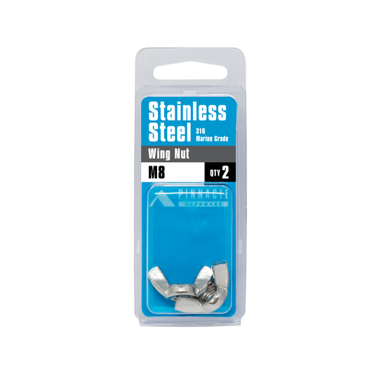 Pinnacle Wing Nuts - M8 - Stainless Steel - 2 Pack