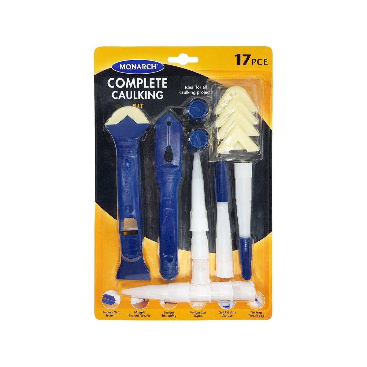Monarch Caulking Tool Kit - 17 Piece - Easy To Use - Professional Finish