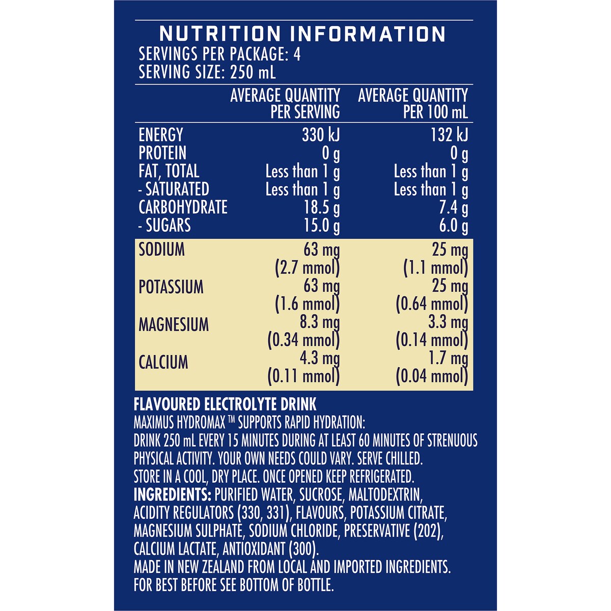 Maximus Lemonade Ice Block Isotonic Sports Drink 1L