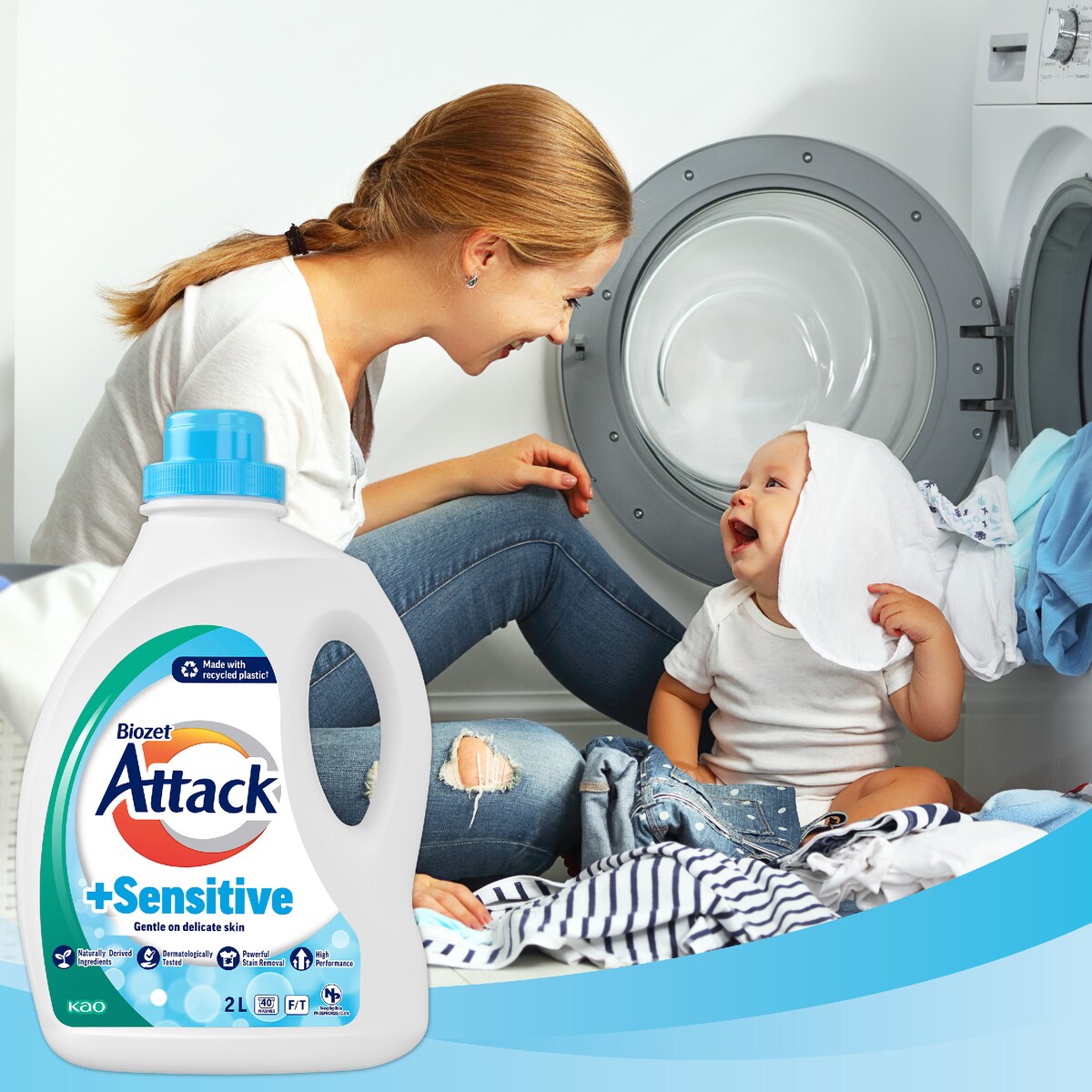 Biozet Attack+ Sensitive Laundry Liquid 2L