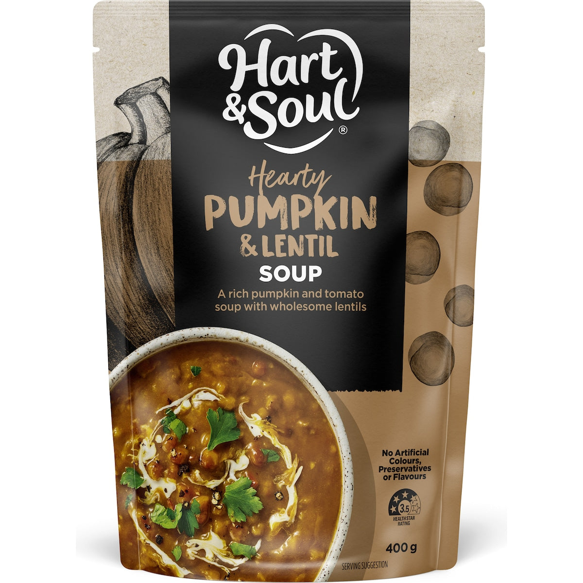Hart & Soul Hearty Pumpkin & Lentil Soup 400g
