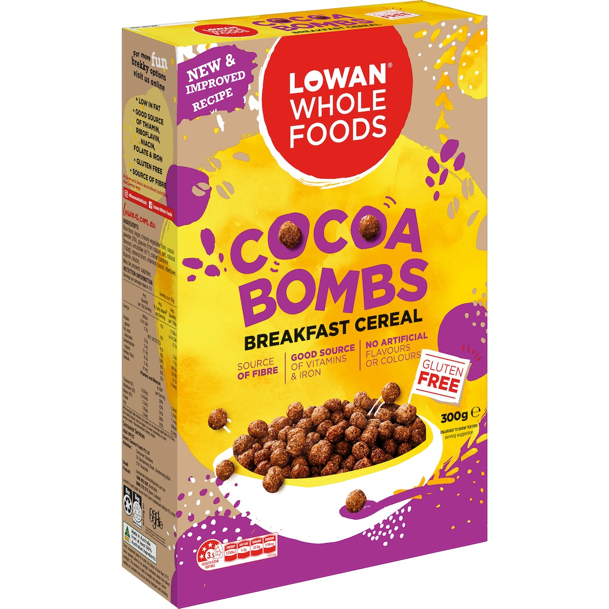 Lowan Cocoa Bombs Breakfast Cereal 300g