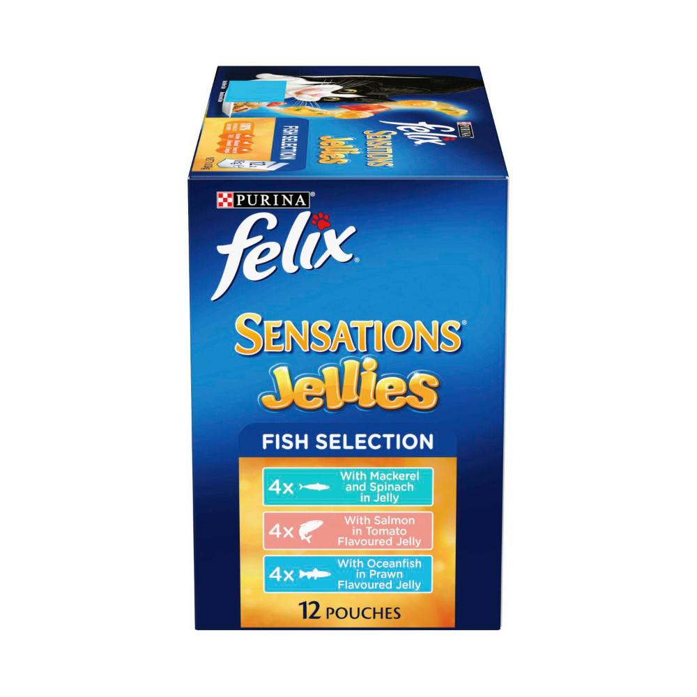 Felix Sensations Jellies Fishy Selection Cat Food - 12 pack