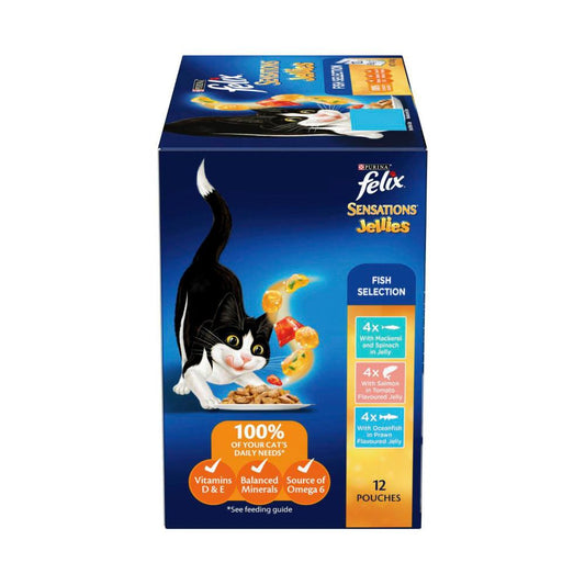 Felix Sensations Jellies Fishy Selection Cat Food - 12 pack